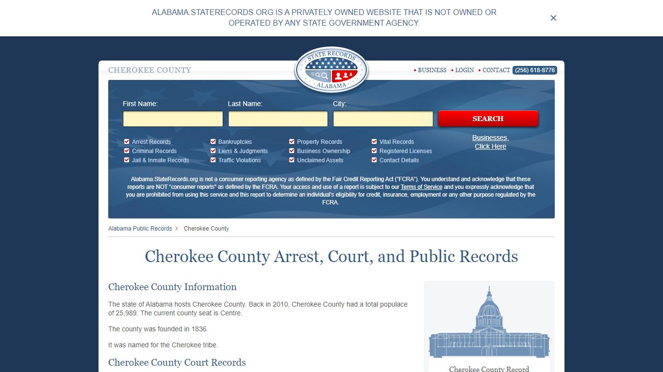 Cherokee County Arrest, Court, and Public Records