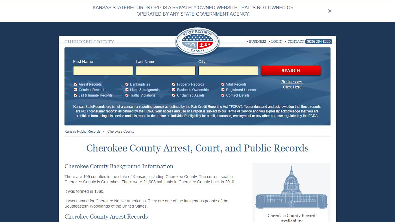 Cherokee County Arrest, Court, and Public Records